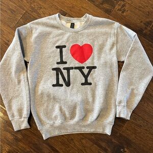Gildan Gray 'I Heart NY' Sweatshirt worn once.